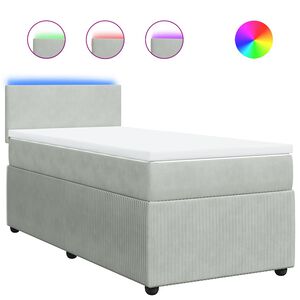 vidaXL Box spring krevet s madracem svjetlosivi 80 x 200 cm bar&scaron;unasti