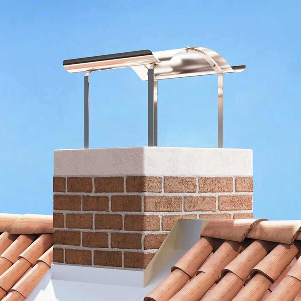 vidaXL Dimnjački poklopac Srebrno 59.5 x 50 x 36.5 cm Nehrđajući čelik