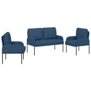 vidaXL Setovi sofa s jastukom 3 pcs Plava 115 x 56 x 80 cm &Scaron;perploča