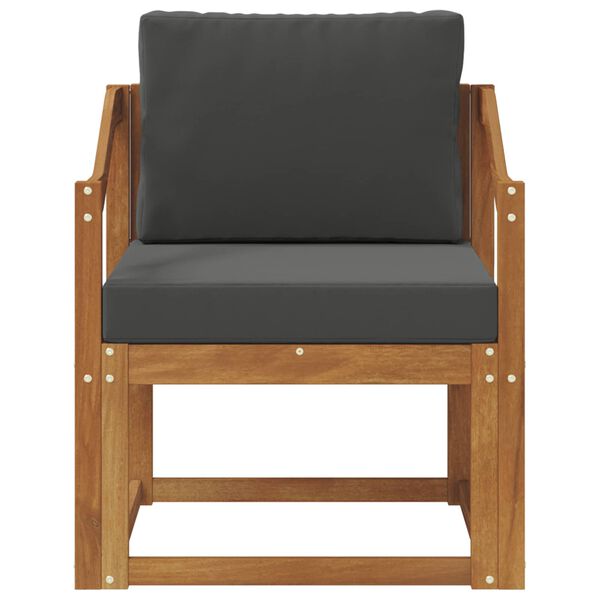 vidaXL Vanjski kauč Čvrsto drvo akacije i poliester Prirodna