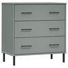 vidaXL Komoda s 3 ladice siva 77 x 40 x 79,5 cm od masivnog drva OSLO