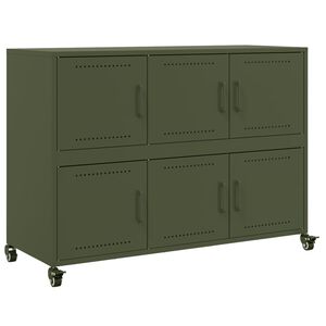 vidaXL Komoda maslinastozeleni 100,5x39x72 cm čelična