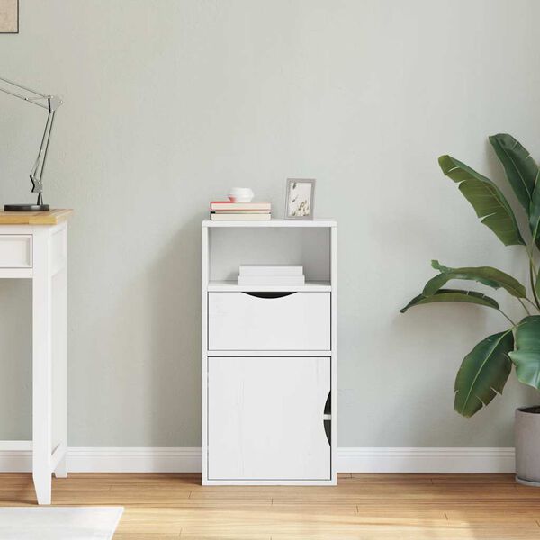vidaXL Bočni ormarić s ladicom ODDA bijeli 40x24x79 cm puno drvo bor