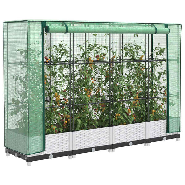 vidaXL Povi&scaron;ena gredica s pokrovom za staklenik 160 x 40 x 123 cm