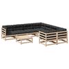 vidaXL 9-dijelni set vrtnih sofa s jastucima od masivne borovine