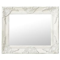 vidaXL Zidno ogledalo u baroknom stilu 50 x 40 cm bijelo