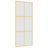 vidaXL Klizna vrata zlatna 90 x 205 cm matirano staklo ESG i aluminij