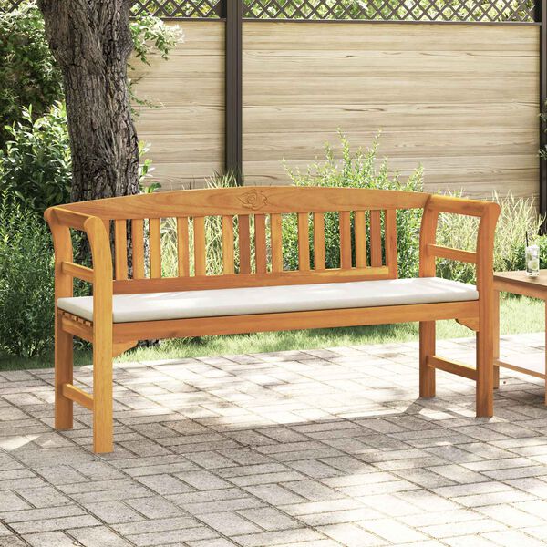 vidaXL Klupa s ružama Prirodna 157 x 46 x 82,5 cm Čvrsto drvo akacije