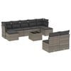 vidaXL 10-dijelni set vrtnih sofa od poliratana s jastucima sivi