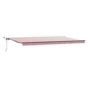 vidaXL Povlačivi tende Crvena i bijela 600 &times; 300 cm Poliester