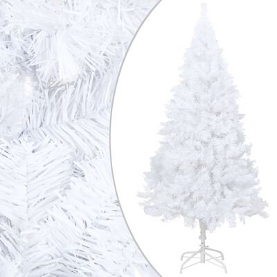 vidaXL Umjetno osvijetljeno božićno drvce s kuglicama bijelo 120cm PVC
