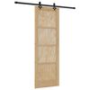 vidaXL Klizna vrata Prirodna i crna 73,5 x 211 cm Masivna borovina