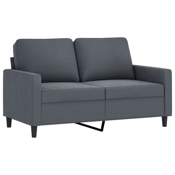 vidaXL 3-dijelni set sofa s jastucima tamnosivi baršunasti