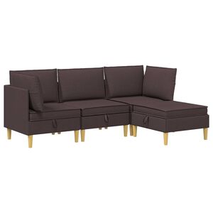 vidaXL Modularni set sofe sa skladi&scaron;tem 4 kom. Tamno smeđa Tkanina