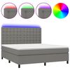 vidaXL Krevet box spring s madracem LED tamnosivi 160x200 cm tkanina