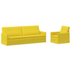 vidaXL Set sofe 2 pcs Svijetlo žuta Tkanina