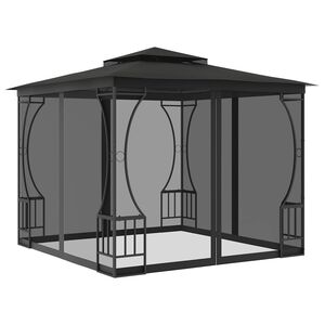 vidaXL Sjenica s mrežama 300 x 300 x 265 cm antracit