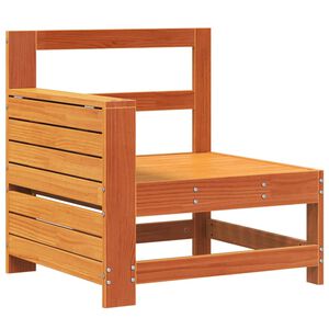 vidaXL Vrtna sofa s naslonom za ruke i stolićem smeđa od borovine