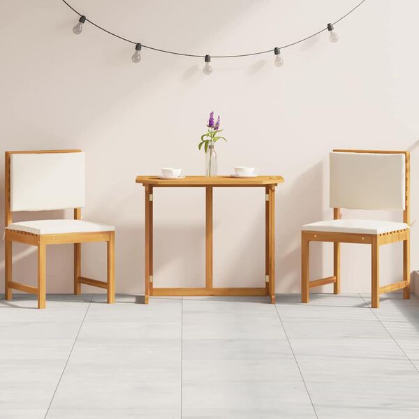 vidaXL Bistro set za vrt 3 pcs Smeđa Masivno bagremovo drvo