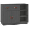 vidaXL Komoda siva 98,5x40x75 cm od masivne borovine