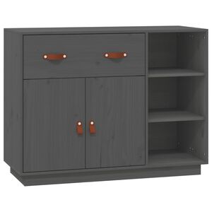 vidaXL Komoda siva 98,5x40x75 cm od masivne borovine