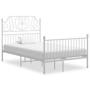 vidaXL Okvir za krevet bijeli metalni 120 x 200 cm