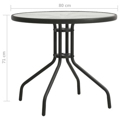 vidaXL Bistro stol antracit Ø 80 x 71 cm čelični