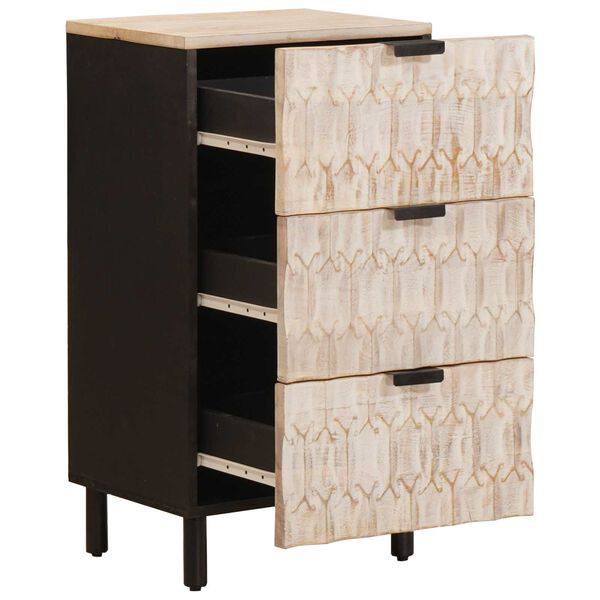 vidaXL Kreveta Fin&scaron; bijelog pranja 40 x 33,5 x 75 cm Čvrsto drvo manga