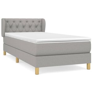vidaXL Okvir kreveta s oprugama i madrac svjetlosivi 80x200cm tkanina