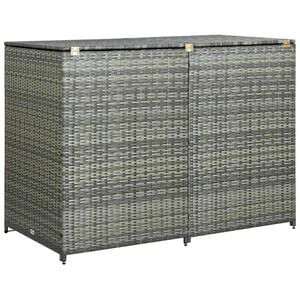vidaXL Spremi&scaron;te za dvije kante za smeće od poliratana 148x77x111 cm
