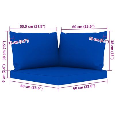 vidaXL 5-dijelna vrtna garnitura s plavim jastucima