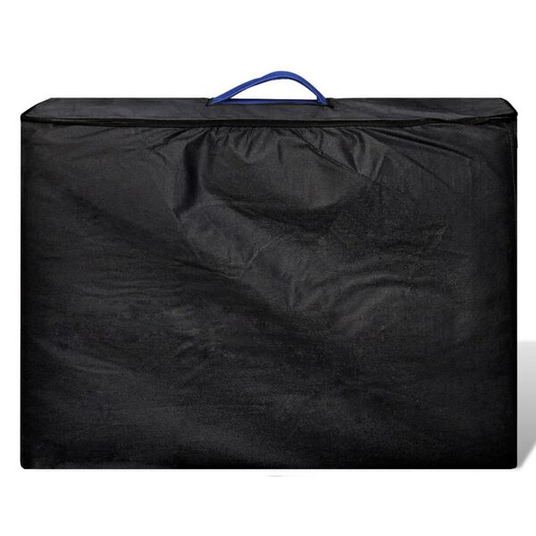 vidaXL Plavi sklopivi stol za masažu s 2 zone i drvenim okvirom