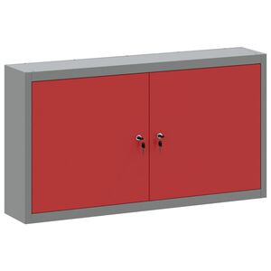 vidaXL Ormar za alate s policom Crvena i siva 100 x 20 x 55 cm Čelik