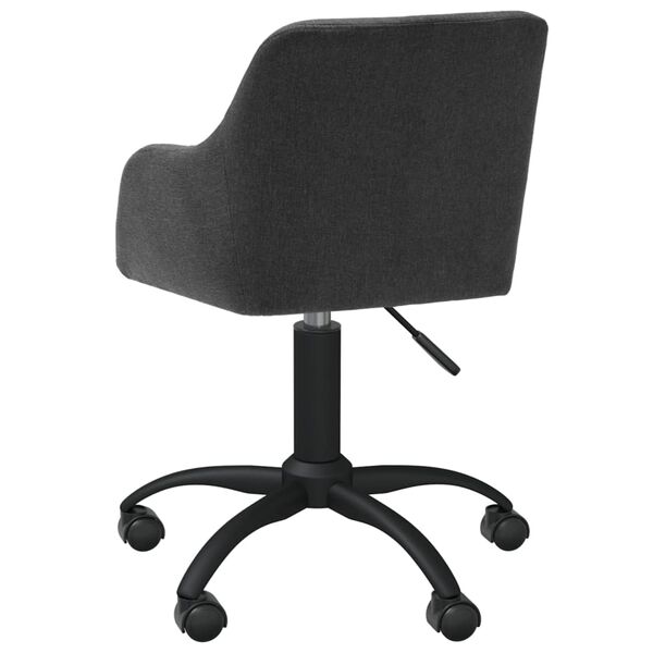 vidaXL Okretna blagovaonska stolica od tkanine tamnosiva