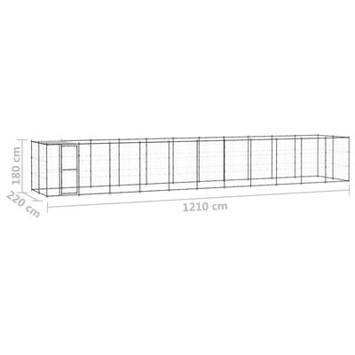 vidaXL Vanjski kavez za pse s krovom čelični 26,62 m²