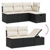 vidaXL 6-dijelni set vrtnih sofa s jastucima crni od poliratana