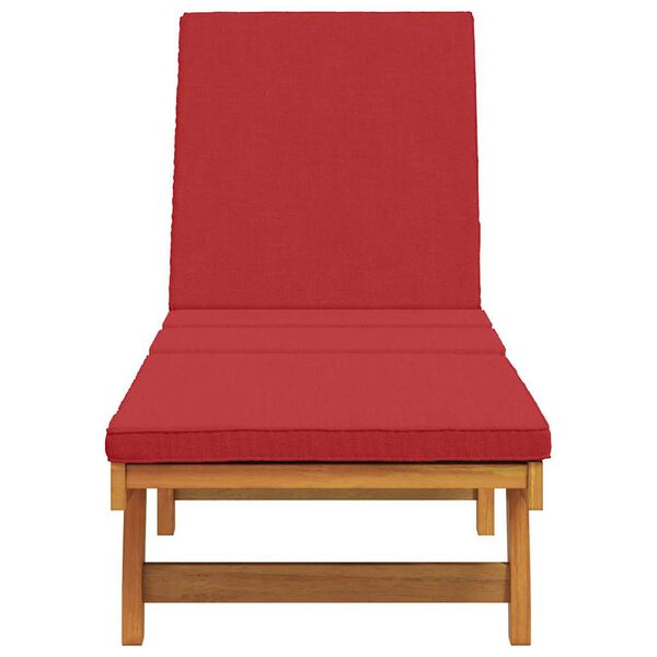 vidaXL Ležaljka s jastukom Smeđa 63 x 199 x 85cm Čvrsto drvo akacije