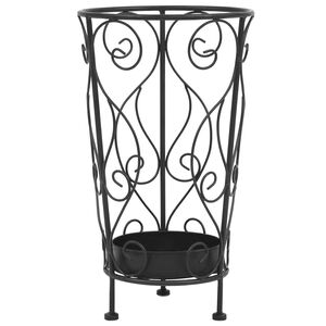 vidaXL Stalak za ki&scaron;obrane vintage stil od metala 26 x 46 cm crni