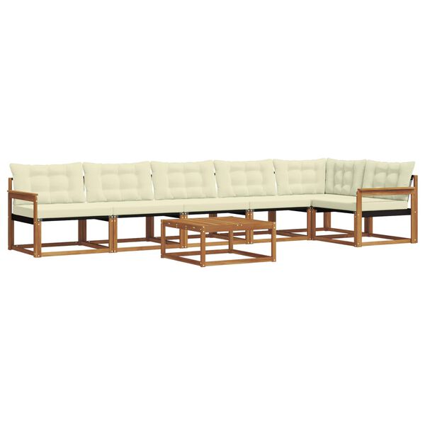 vidaXL Set vanjskih sofa s jastukom 7 pcs Prirodna i krem