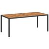 vidaXL Stol za vrt Crna 190 x 90 x 75 cm poliratan