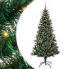 vidaXL Umjetno predsvijetljeno božićno drvce Zelena 150 cm PVC i metal