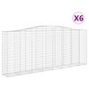 vidaXL Lučne gabionske ko&scaron;are 6 kom 400x50x160/180cm pocinčano željezo