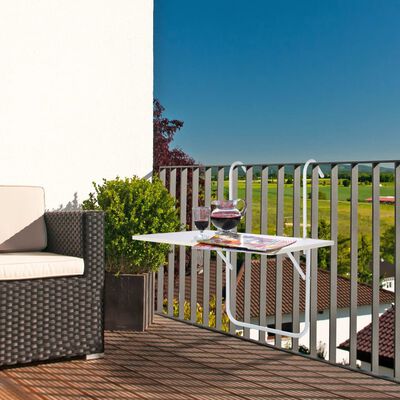 HI balkonski sklopivi stol bijeli 60 x 40 x 1,2 cm