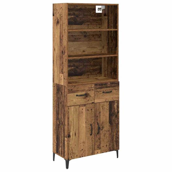 vidaXL Highboard Staro drvo 69,5 x 34 x 180 cm Konstruirano drvo