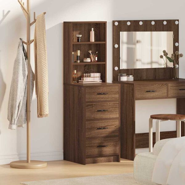 vidaXL Highboard Smeđi hrast 40 x 41 x 135 cm Konstruirano drvo