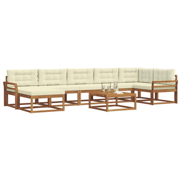 vidaXL Set vanjskih sofa s jastukom 8 pcs Prirodna i krem