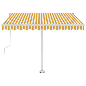 vidaXL Samostojeća automatska tenda 300 x 250 cm žuto-bijela
