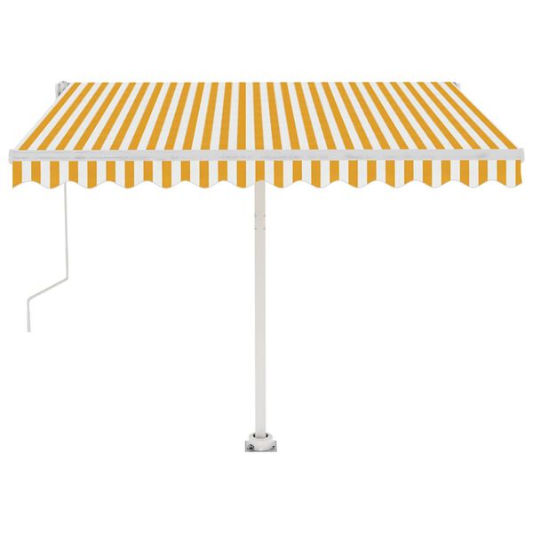 vidaXL Samostojeća automatska tenda 300 x 250 cm žuto-bijela