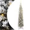 vidaXL Umjetno božićno drvce s LED svjetlom Zelena i bijela 180 cm