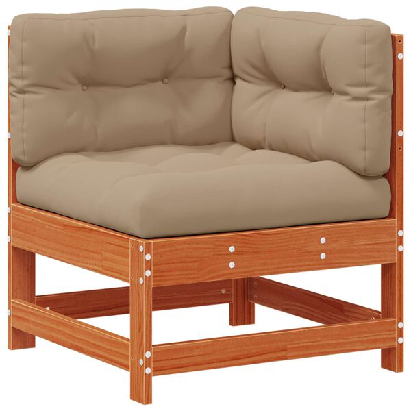 vidaXL Set lounge namje&scaron;taja za vrt 7 pcs Vosak Smeđa Masivna borovina